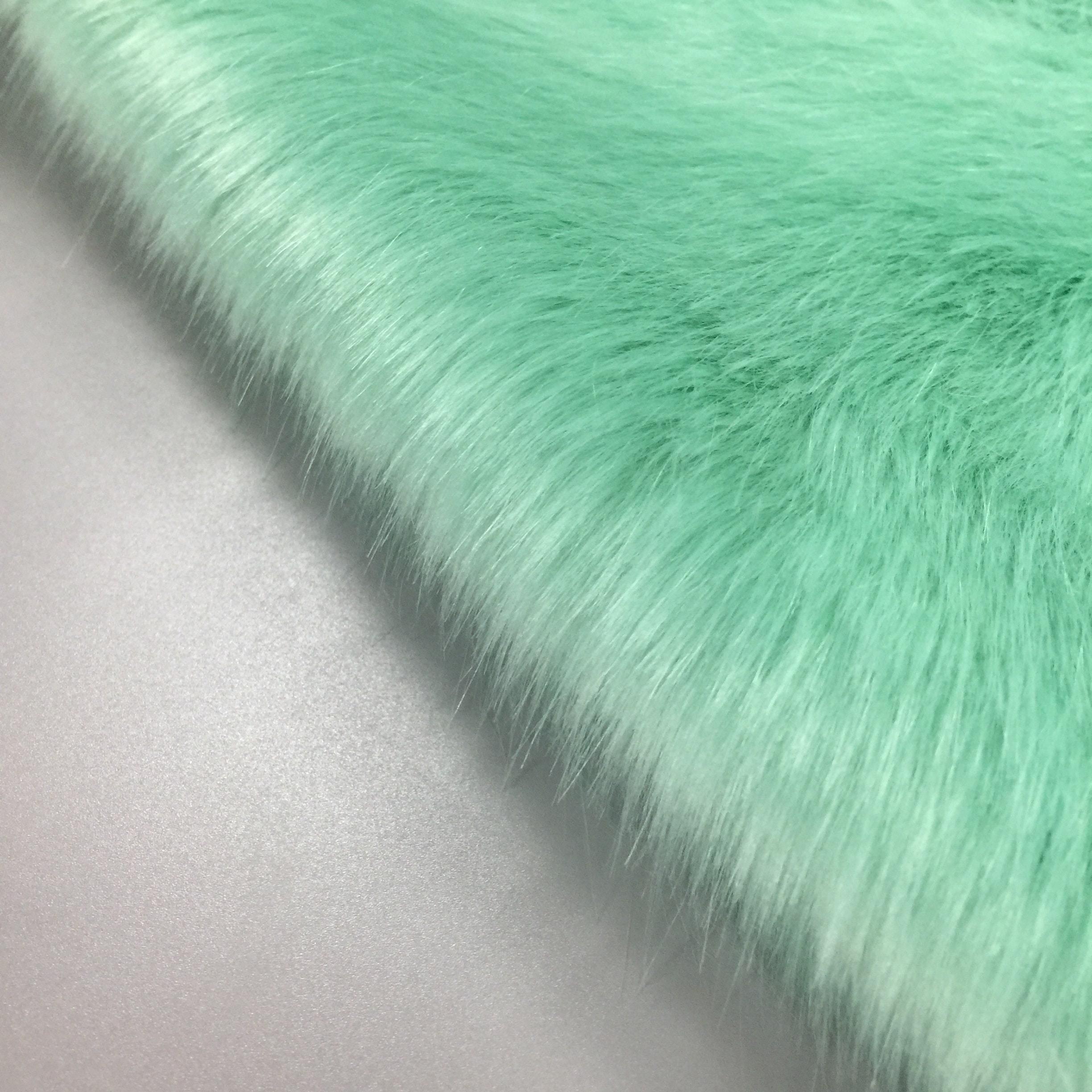 Mint Green Long Pile Fluffy Faux Fur for Down Etsy