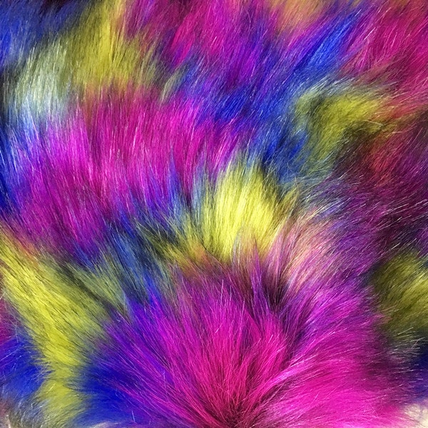 Three Tone Mix Color,Long Pile Faux Fur Fabric for Boot Cuffs,Pompoms,DIY Crafts,Slide Slipper Sandal,Bag,Shoes Accessories,Fur Trim,Rugs