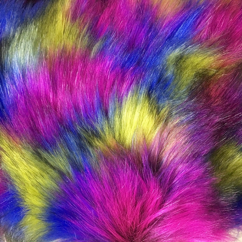 Three Tone Mix Colorlong Pile Faux Fur Fabric for Boot - Etsy