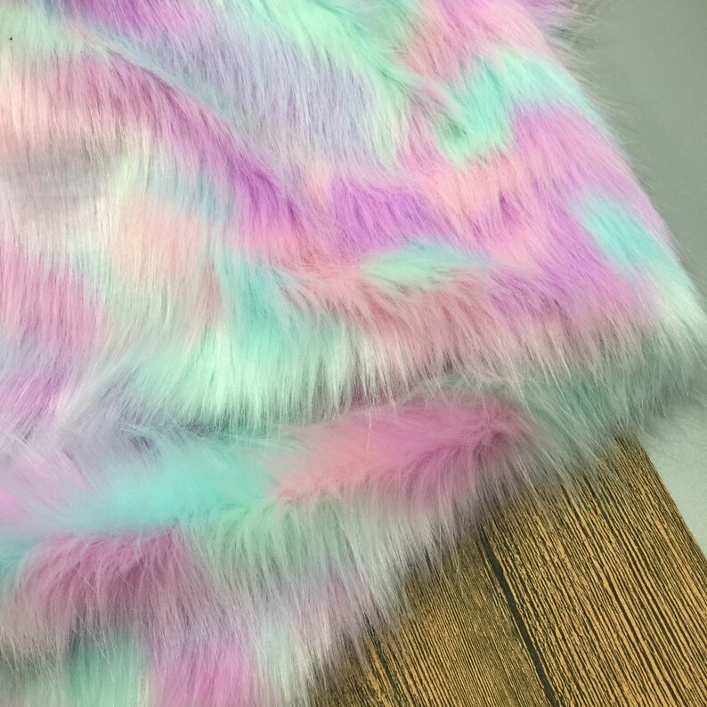 Sweet Macaroon Colors Rainbow Faux Craft Furfaux Fur | Etsy