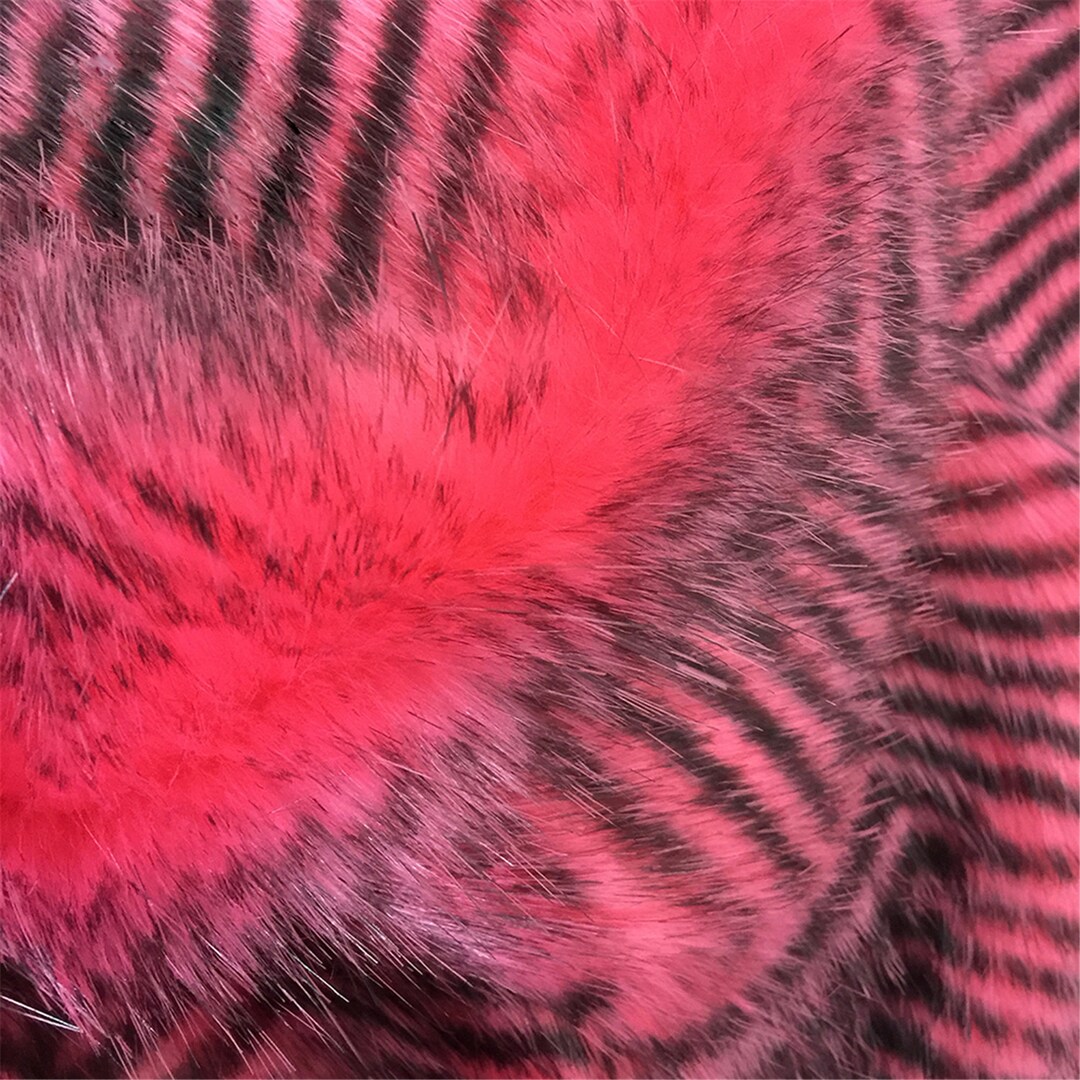 Black Red Color Faux Fur Fabric Squares Multi Sizes Cuts Etsy