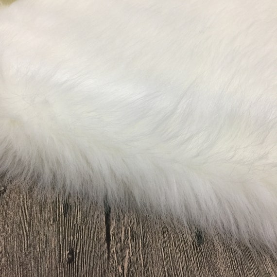 Faux Fur Fabric Raccon Pure White Long Pile Furry High Density | Etsy