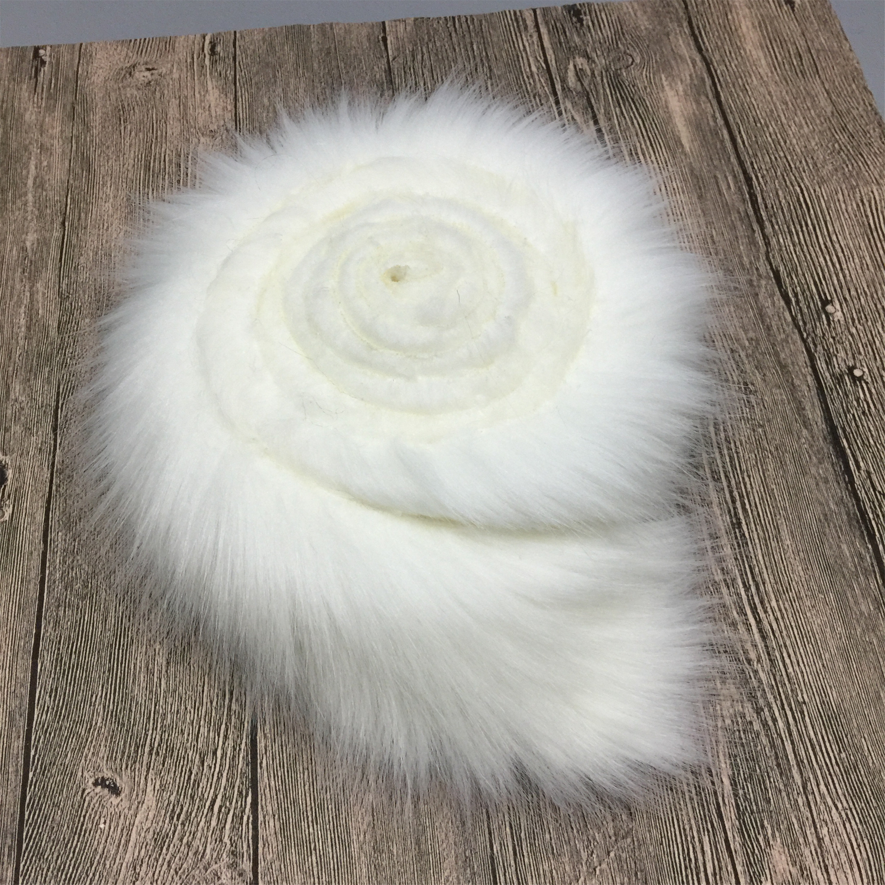 2 Yards Decorative Pure White With Black Tip Faux Raccon Fur Ribbon Trim,  Faux Fur Stripe, Furry Crafts Sold by Yard,suitable for Apparel 