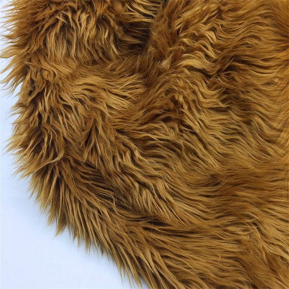 Brown Faux Fur Fabric 12 Inches by 60 Inches Fashion Faux Fur for Collars,  Cuffs, Trim, and Crafts 