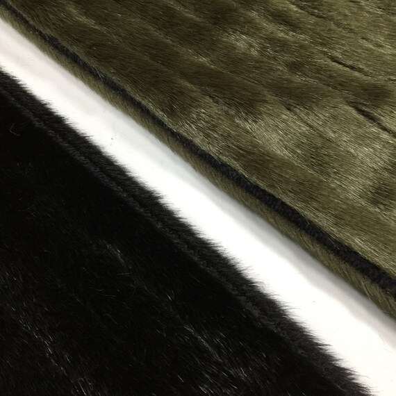 Full Black Luxury Furry Faux Mink Fur Fabricsuper Thin Soft | Etsy