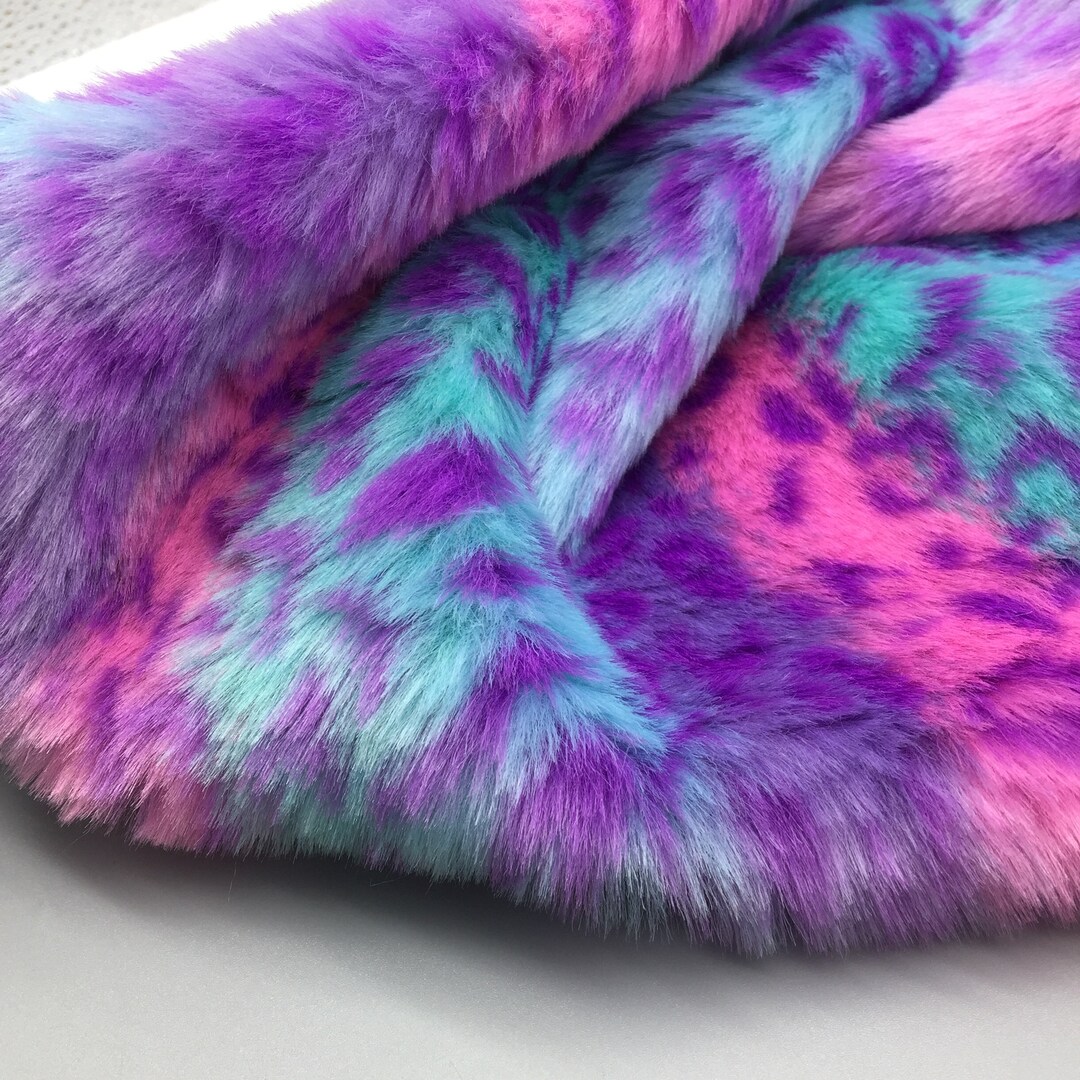 Faux Rabbit Fur Fabric Pink Purple Green Color Luxury Short Pile Furry Soft for Rug Down Jacket