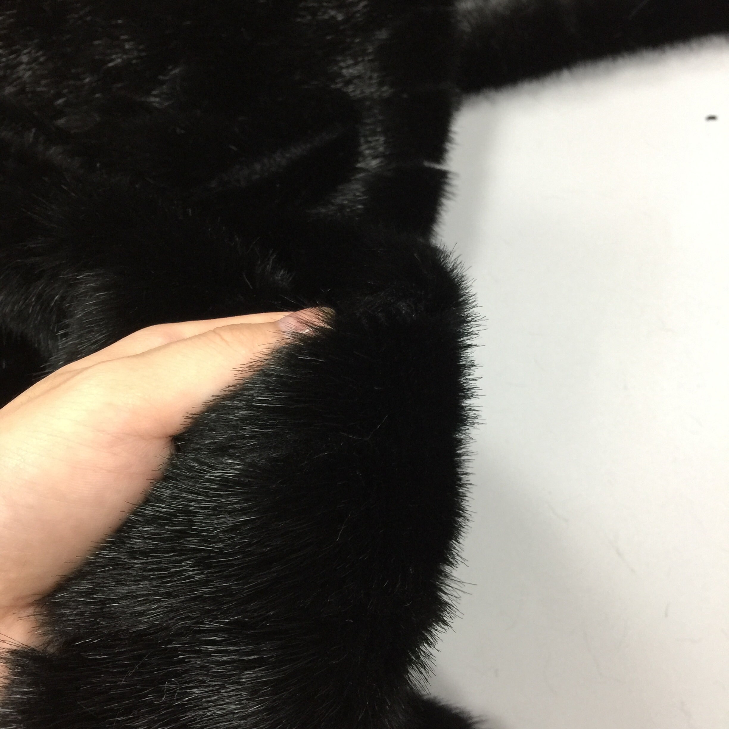 Full Black Luxury Furry Faux Mink Fur Fabricsuper Thin Soft - Etsy