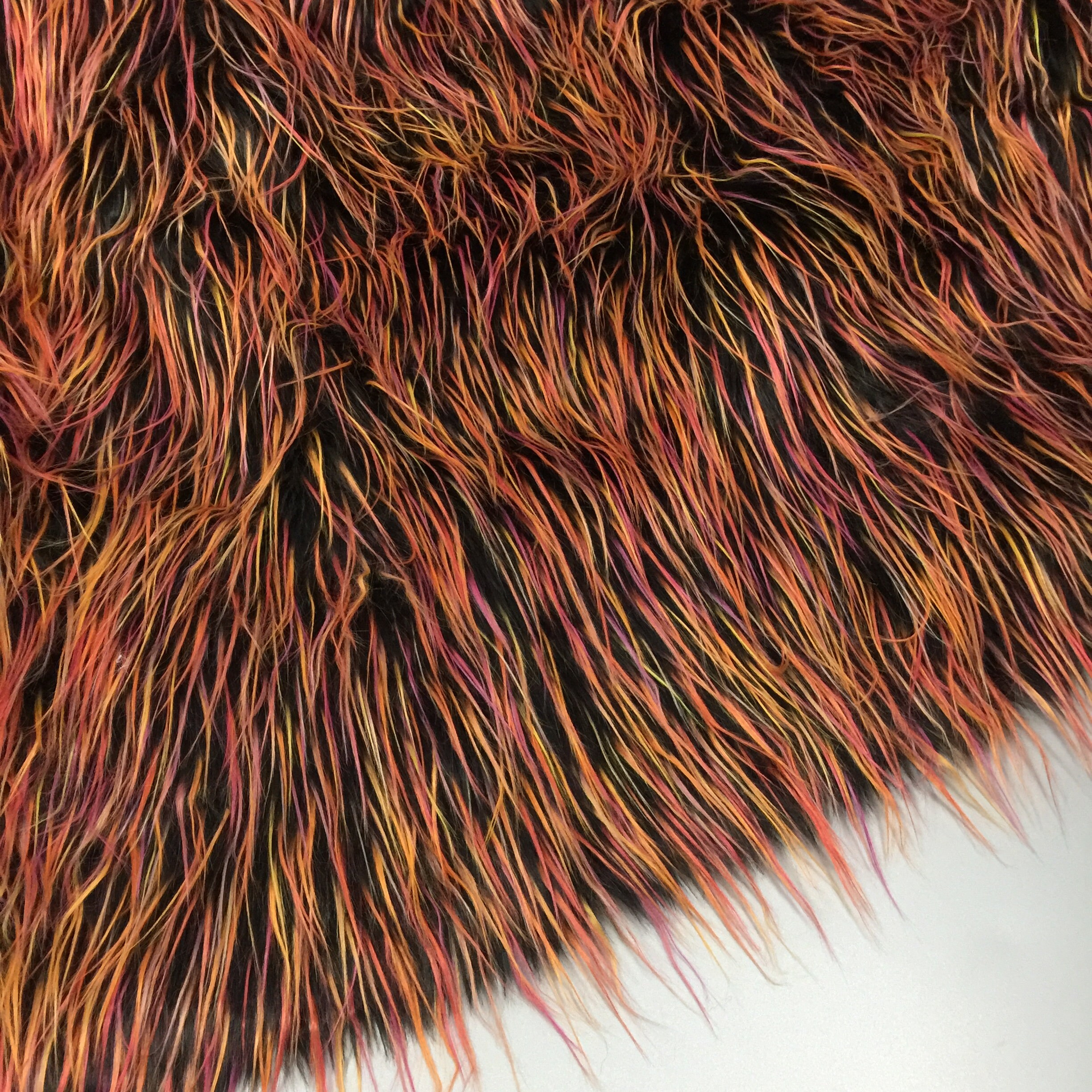 Faux Fur Fabric - Two Tone Spikes Multi-Color Decoration Soft Furry Fa