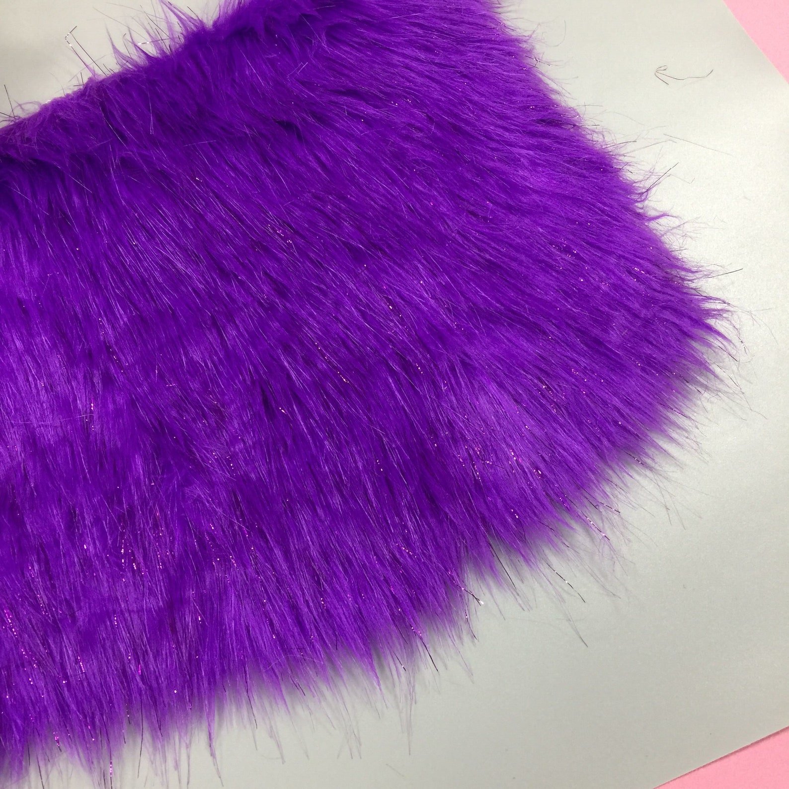 Glitter Hot Pink Long Pile Fuzzy Faux Fur for Headbandboot - Etsy
