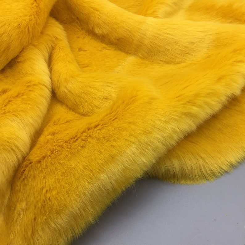 Mango Yellow Ultra Soft Faux Rabbit Fur for Moccasins Etsy