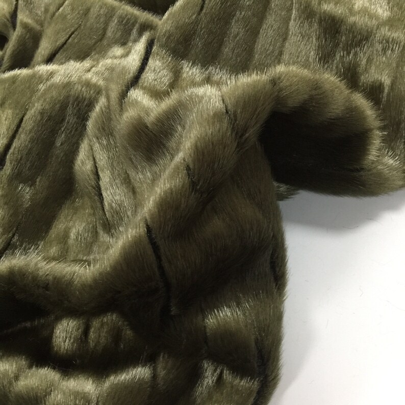 Olive Green Luxury Furry Faux Mink Fur FabricSuper Thin Soft Etsy