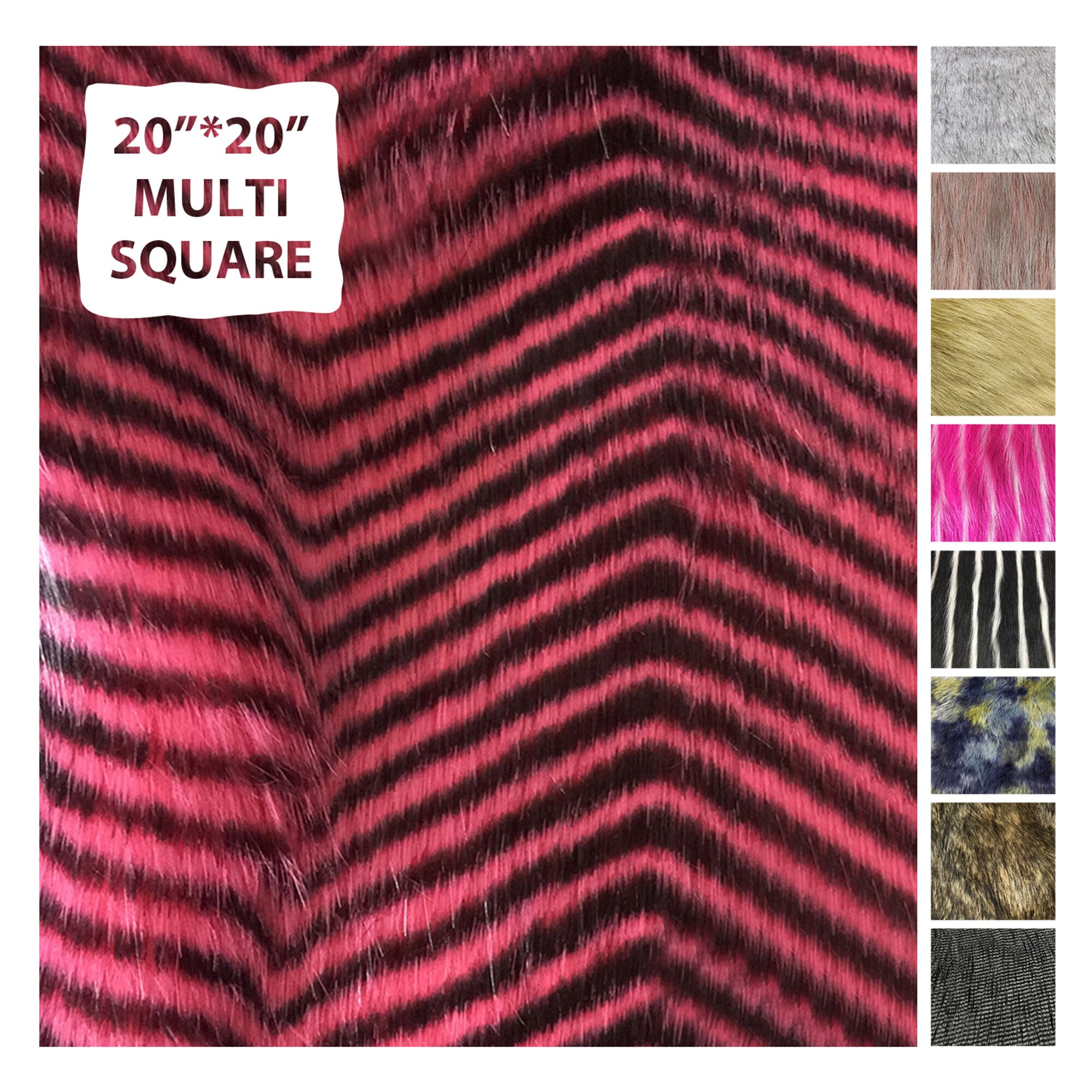 Black Red Color Faux Fur Fabric Squares Multi Sizes Cuts Etsy