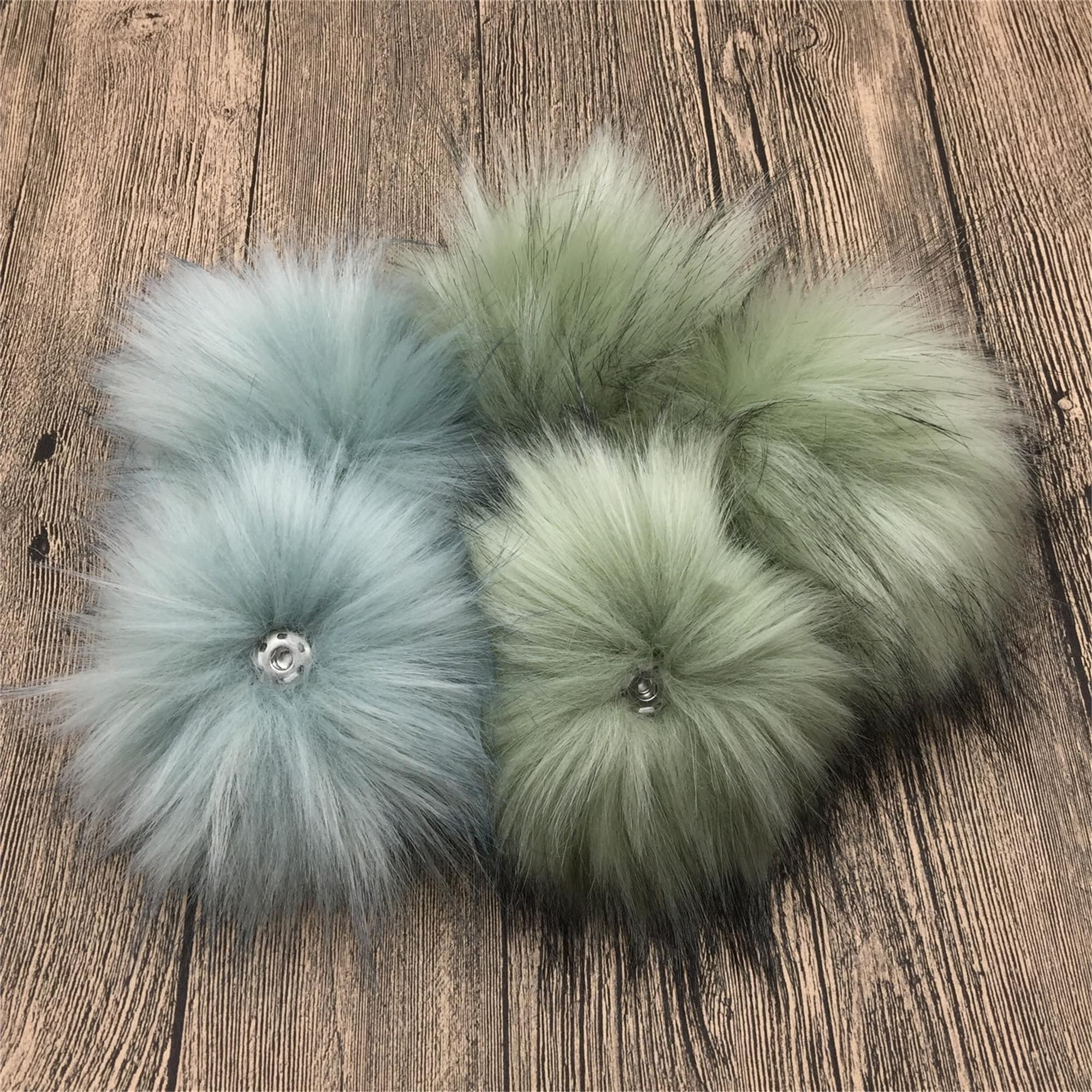 6 Pieces Baby Blue Mixed Colors Faux Fur Pom Poms Fluffy Faux Etsy