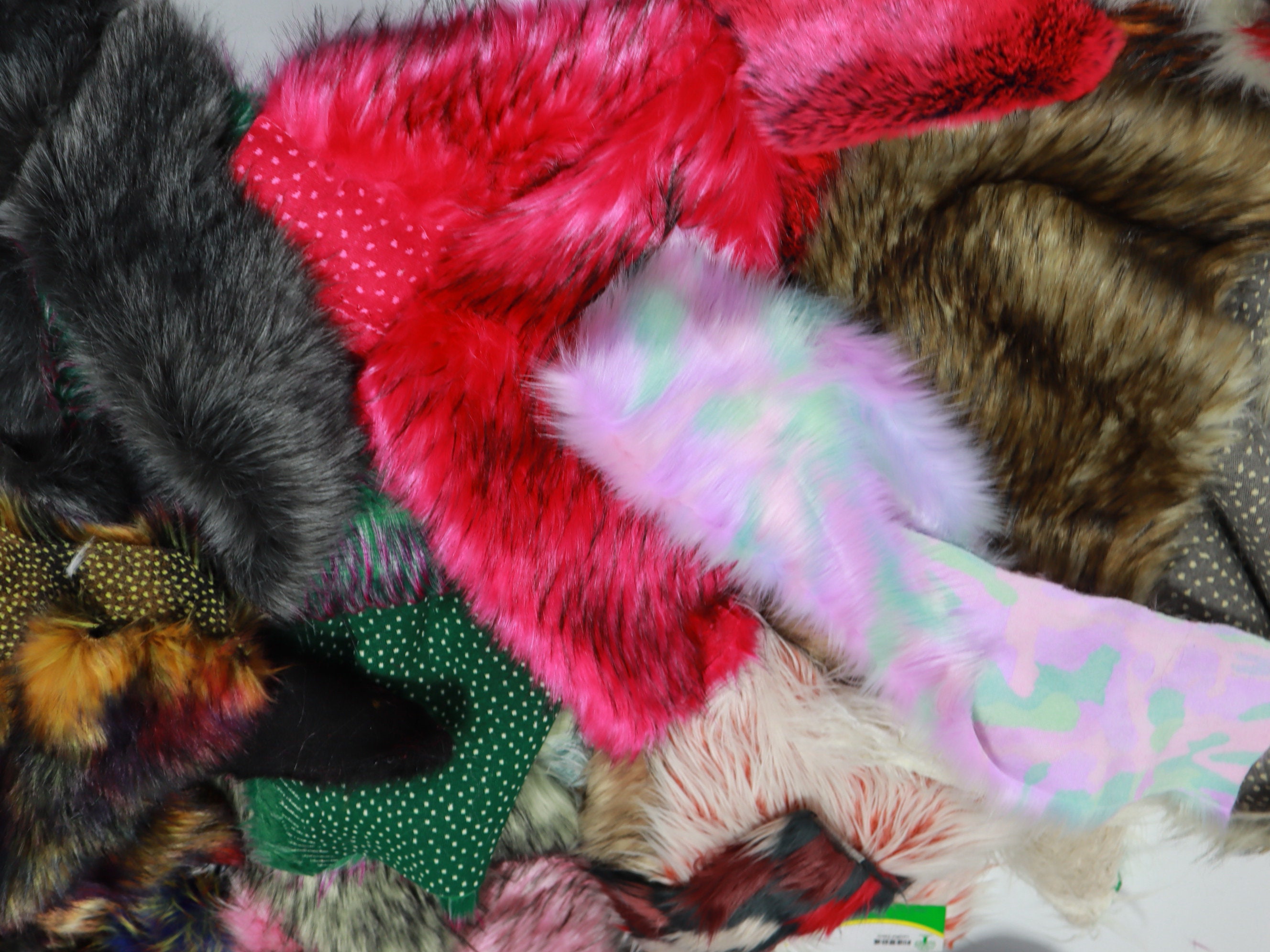 On Sale Multiple Colors Faux Fur Fabric Squares Scrap Etsy