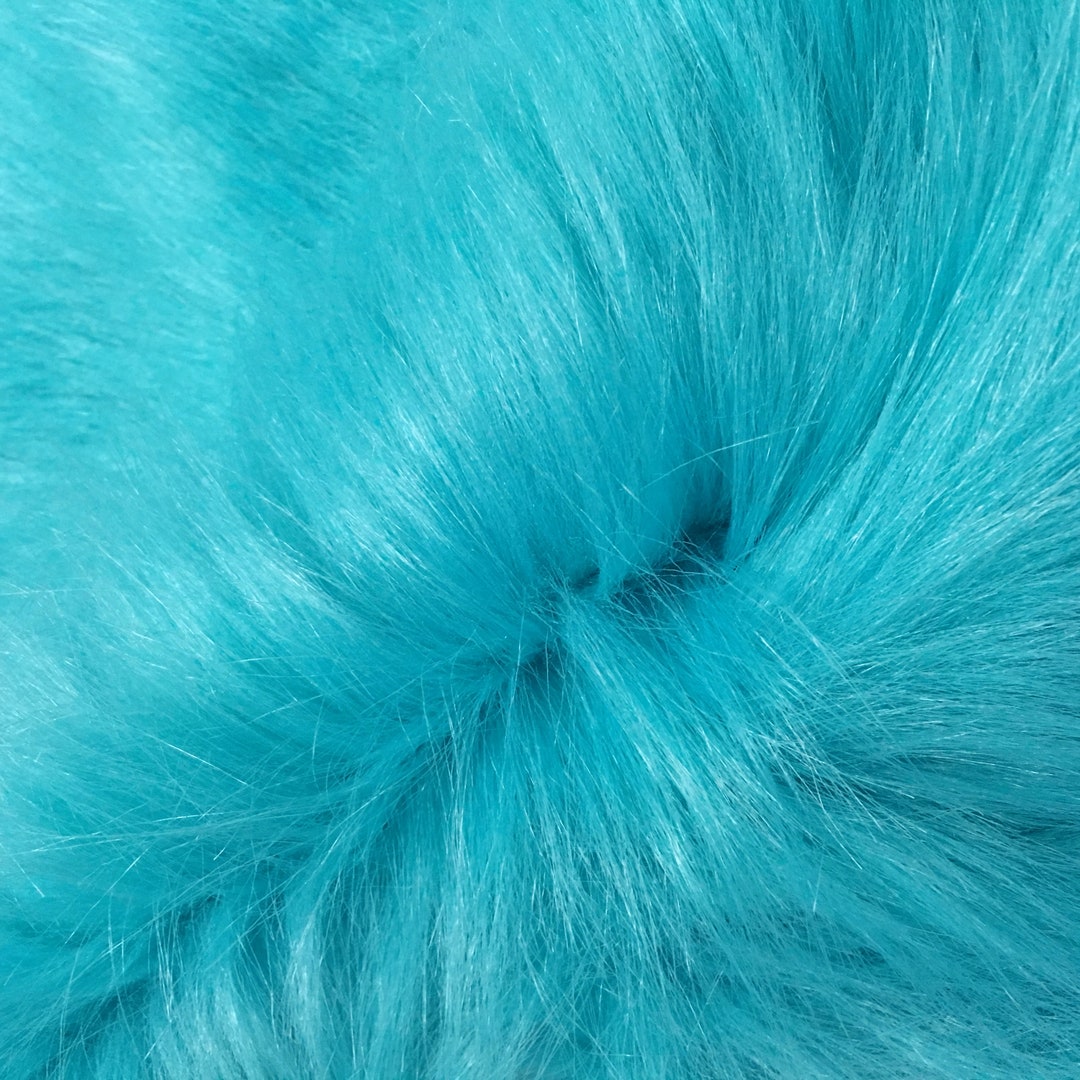 Turquoise Bluethin Long Pile Faux Fur for Headbandboot - Etsy