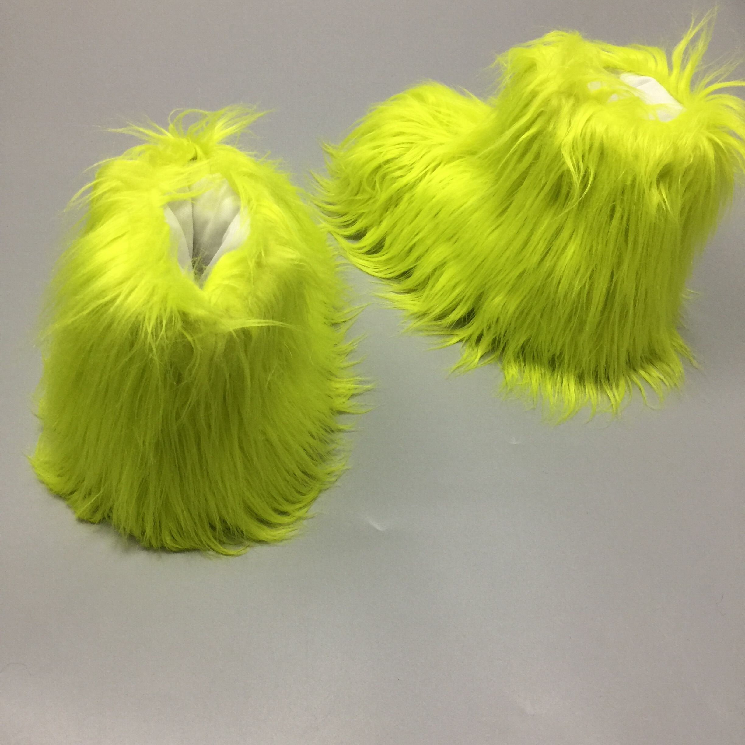 Fursuit Feet Paws Faux Shaggy Fur Nonslip Neon Green Fursuit - Etsy ...