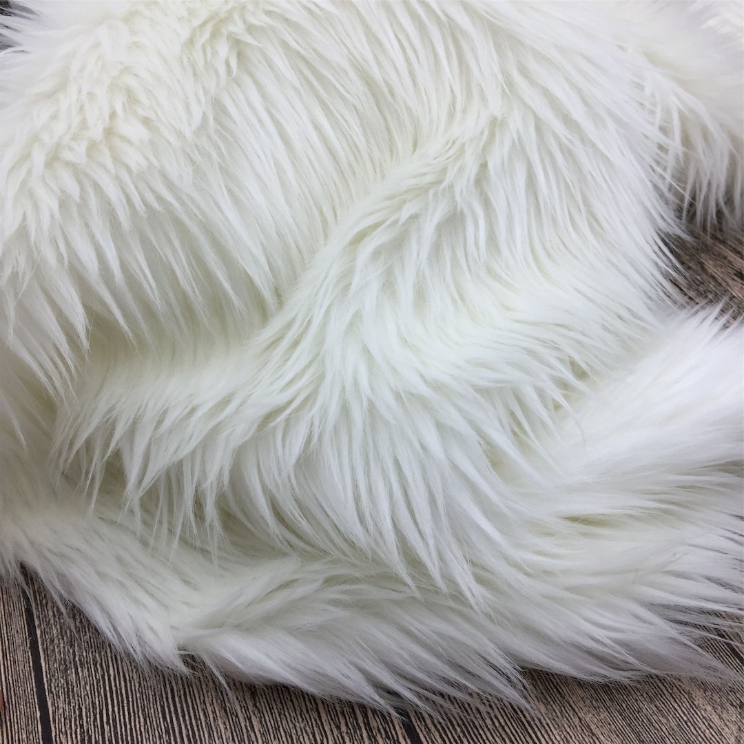 Off White Faux Fur Long Hair Craft Fur Faux Fox Fur Long Pile Fur ...