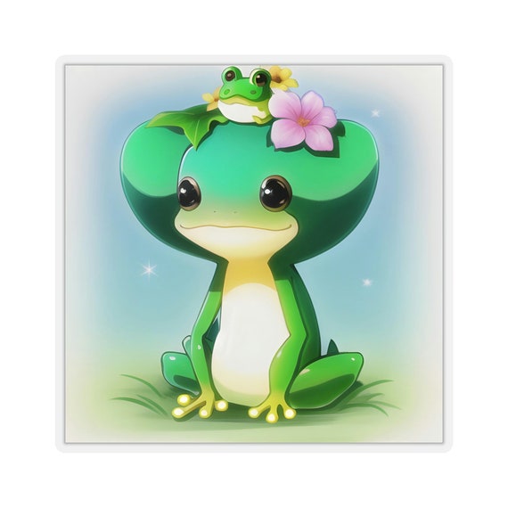 Cute baby frog in cartoon style Royalty Free Vector Image