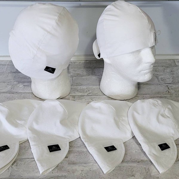 White Welding Cap made by Axbry Caps