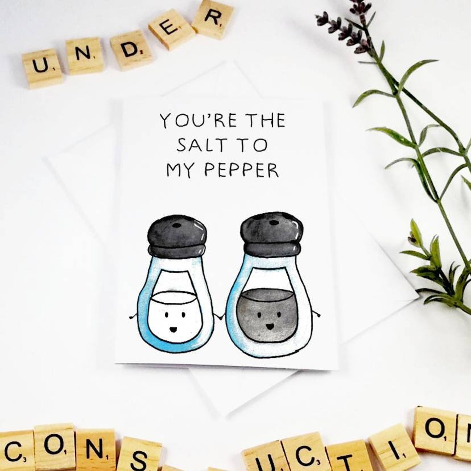 You're the salt to my pepper hand drawn cartoon inspired Etsy