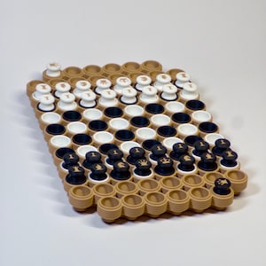 Magnetic Travel Chess Set | Modern Chess Board Design | Save Your Game | Take Anywhere | 3D Printed Gift