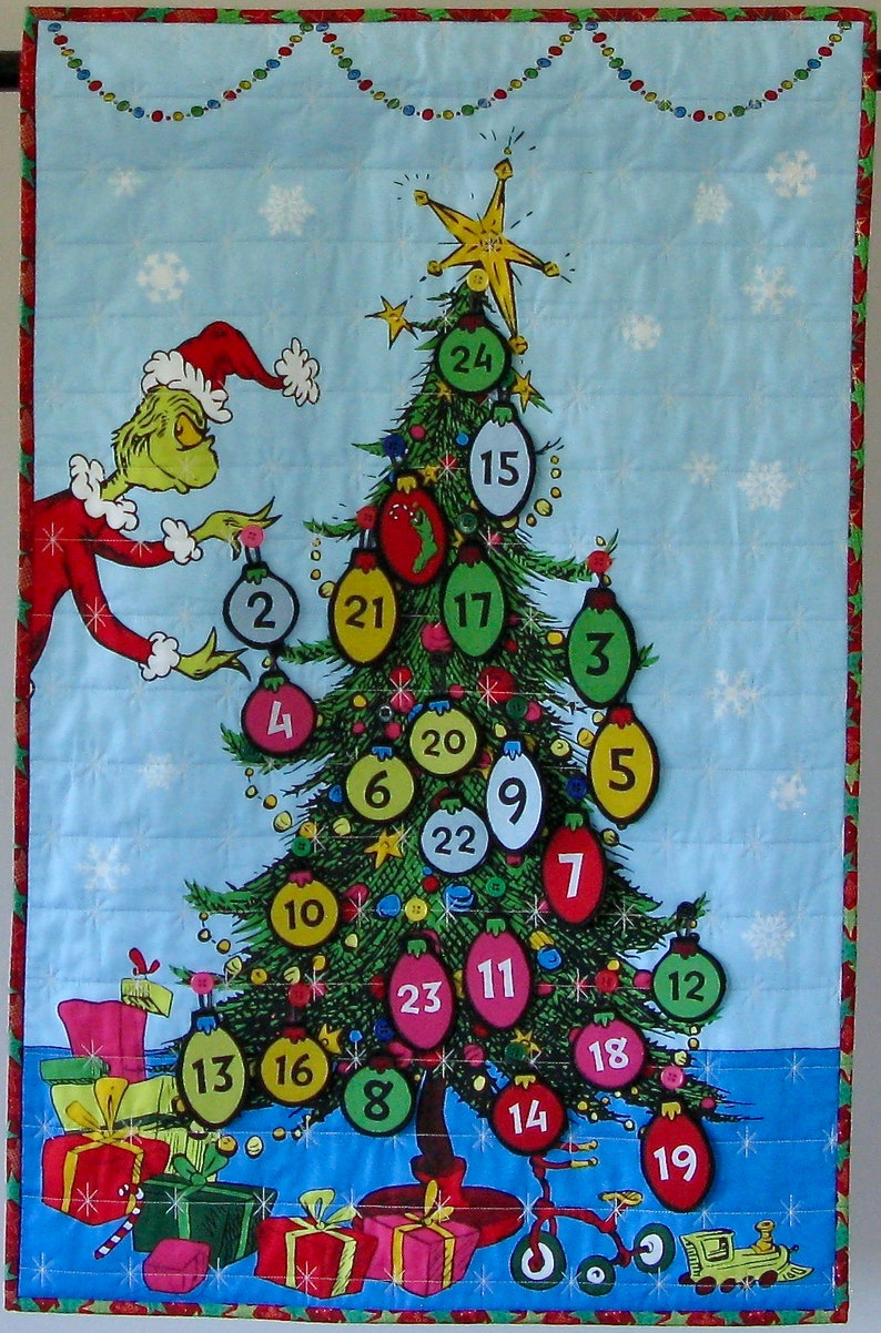 Grinch Advent Calendar Christmas Countdown Advent Calendar Etsy
