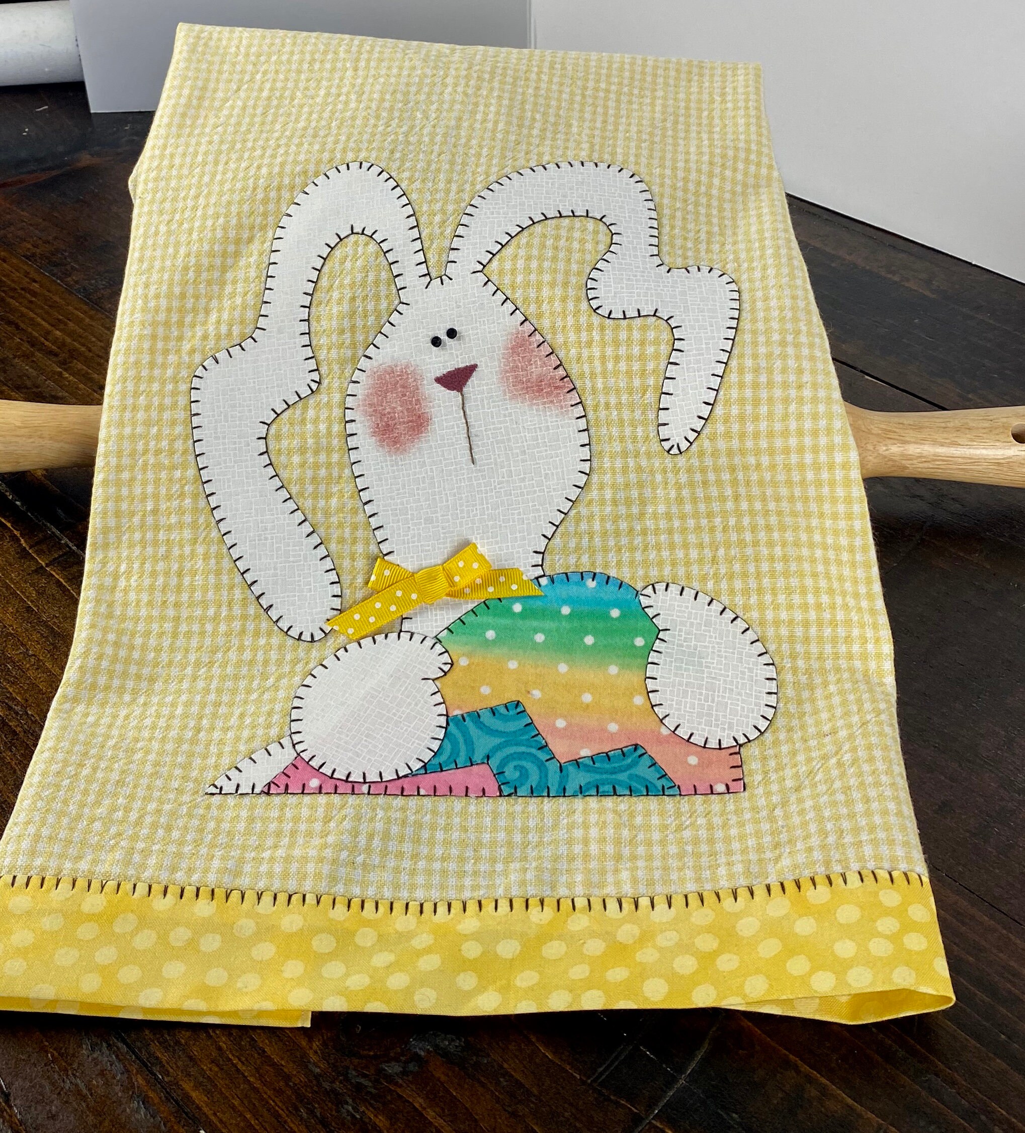 Appliqué Easter Kitchen Towel Easter Tea Towel Easter Etsy