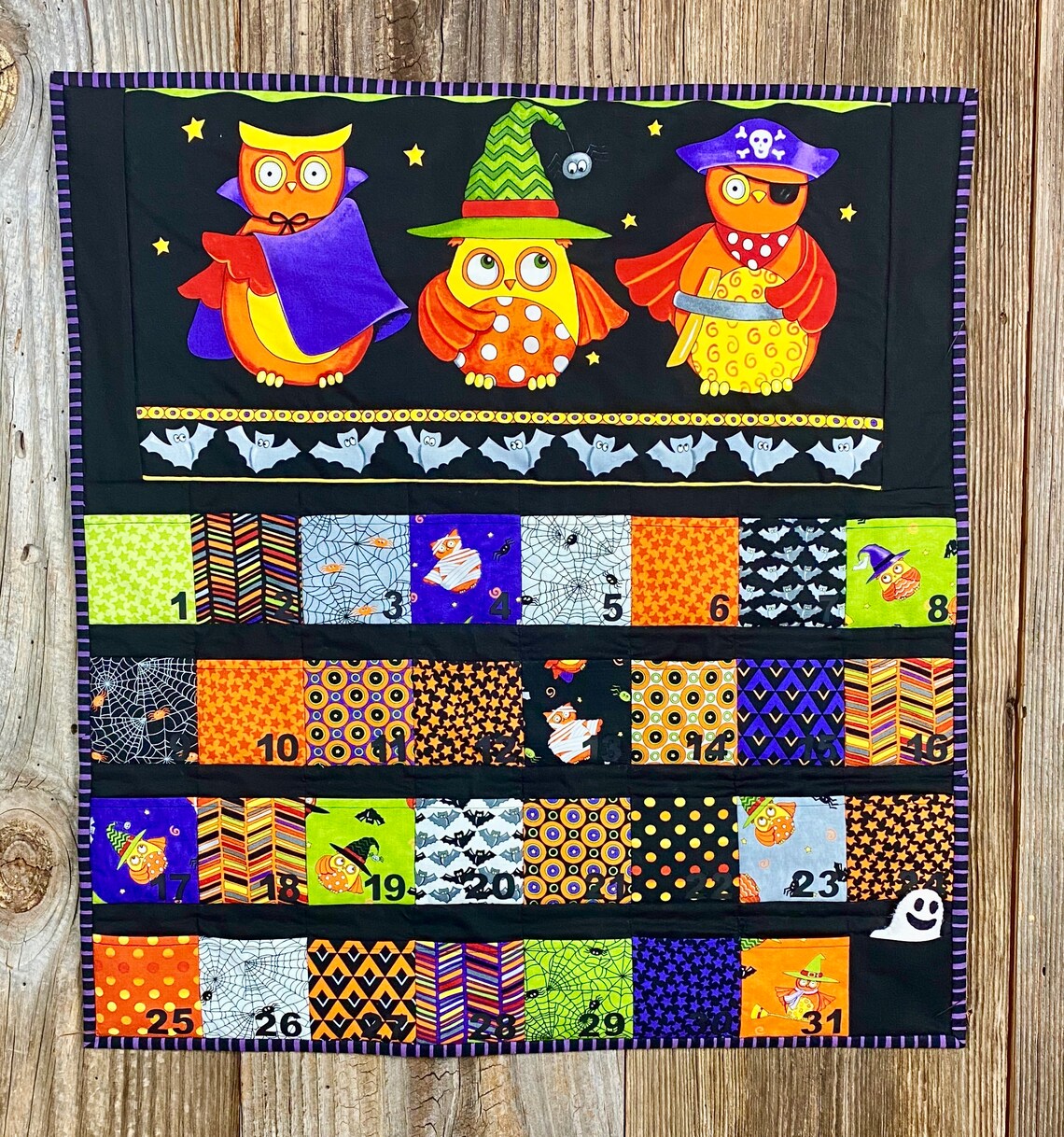 Halloween Fabric Countdown Calendar Halloween Owl Advent Etsy