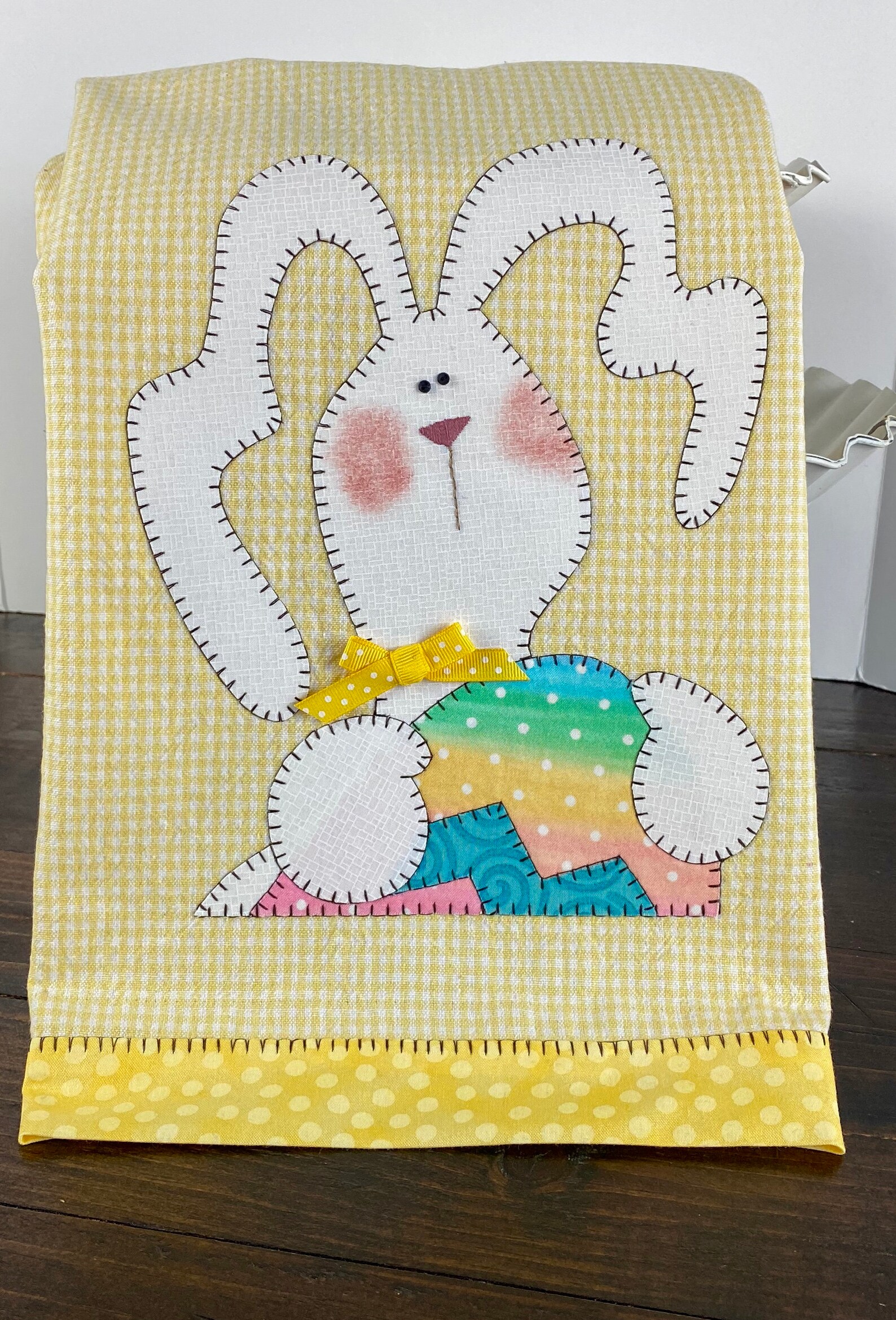 Appliqué Easter Kitchen Towel Easter Tea Towel Easter Etsy