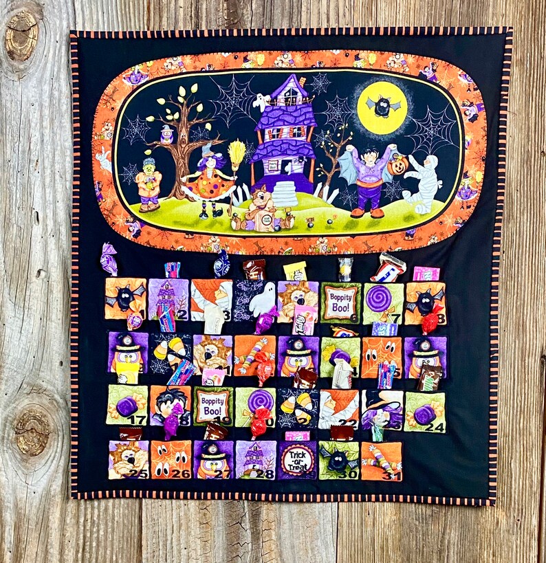 Halloween Fabric Countdown Calendar Haunted House Advent Etsy
