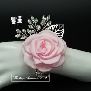 Blush Pink Corsage, Silver Corsage, Pink Corsage, Prom Wrist Corsage Boutonnière, Homecoming, Prom, Bridesmaid Corsage