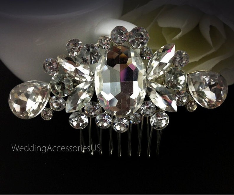 Crystal Silver Hair Comb Bridal Hairpiece Wedding Accessories Rhinestone Hair Combs Headpiece Hair Jewelry