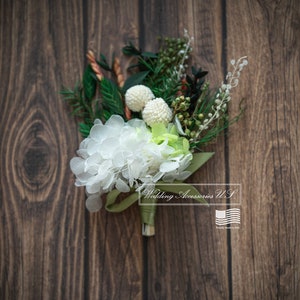 Sage Green Boutonniere, Sage Green Wedding, Grooms Boutonniere, Wedding