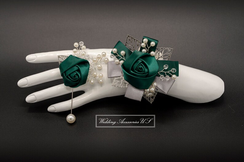 Emerald Boutonniere Green Boutonniere Gold Silver - Etsy
