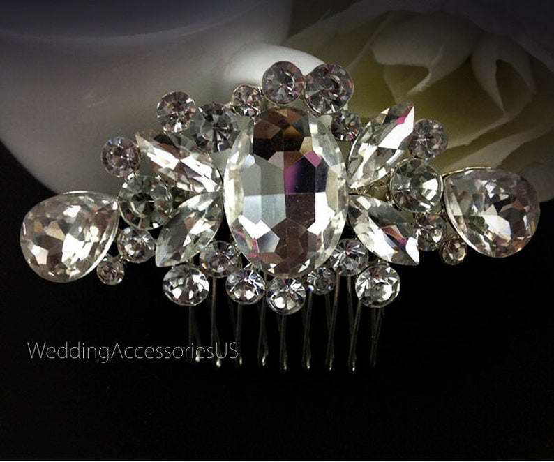 Crystal Silver Hair Comb Bridal Hairpiece Wedding Accessories Rhinestone Hair Combs Headpiece Hair Jewelry