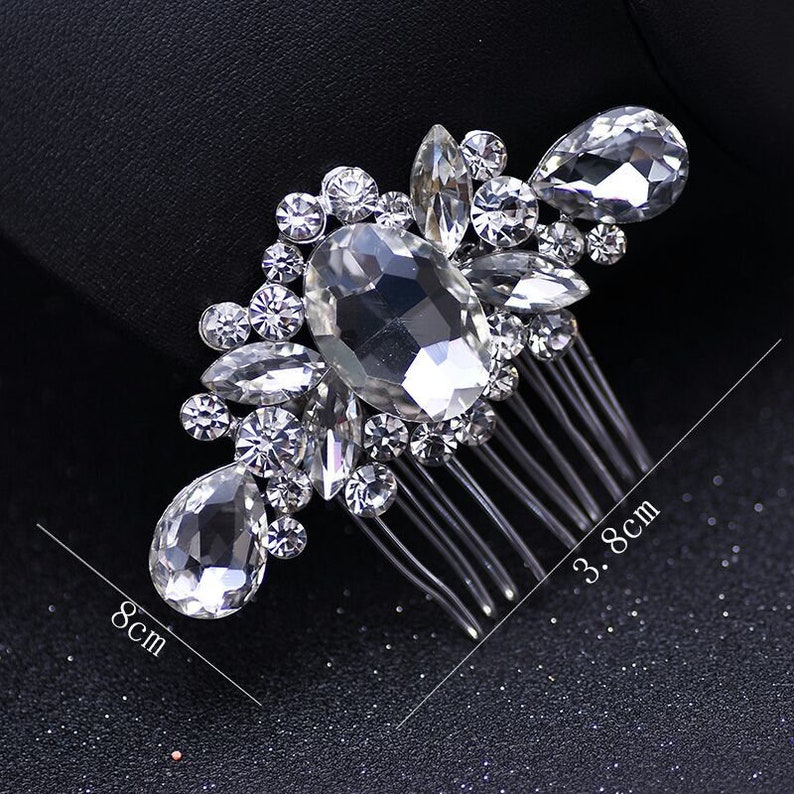 Crystal Silver Hair Comb Bridal Hairpiece Wedding Accessories Rhinestone Hair Combs Headpiece Hair Jewelry
