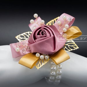 Mauve Boutonniere, Wedding Boutonniere, Pink Rose Boutonniere, Prom and Homecoming Boutonniere, Mauve image 7