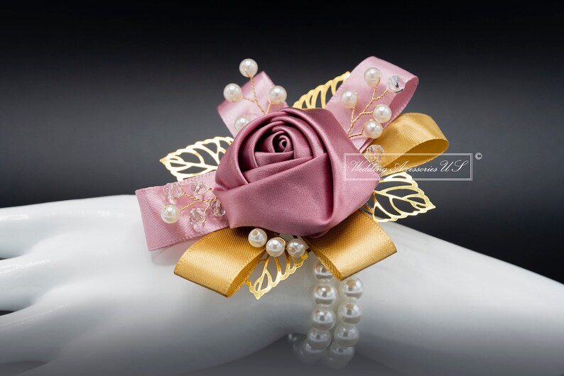 Mauve Boutonniere, Wedding Boutonniere, Pink Rose Boutonniere, Prom and Homecoming Boutonniere, Mauve image 7