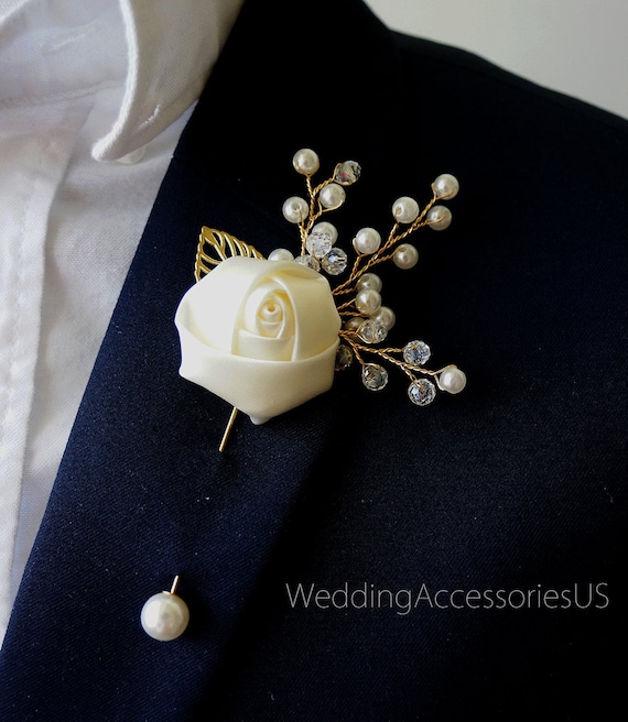 Rhinestone & Pearl Boutonniere Pins  Boutonniere pins, Boutonniere, Floral  wedding