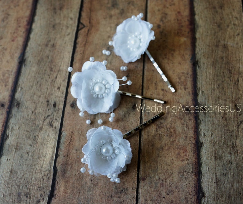 Flower Wedding Hair Pins Bridal Hair Flowers Wedding Hair Etsy