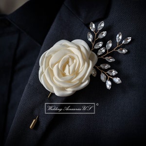 Gold Boutonniere Brooch Boutonniere Gold Wedding Grooms Pin Groomsmen Pins  Groom Pin Gold Boutonniere