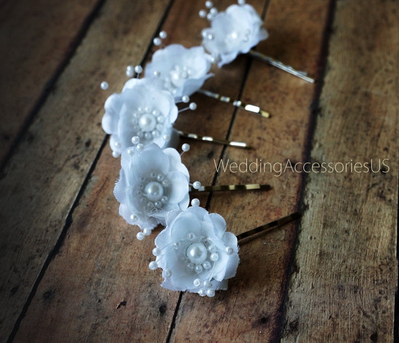 Flower Wedding Hair Pins Bridal Hair Flowers Wedding Hair Etsy