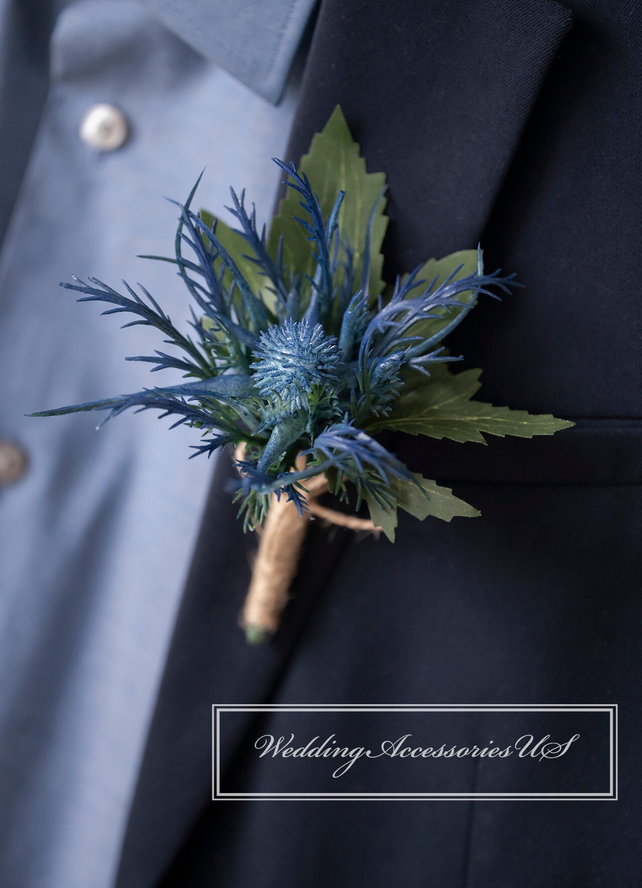 Thistle Boutonniere Blue Thistle Boutonniere Purple Thistle Etsy