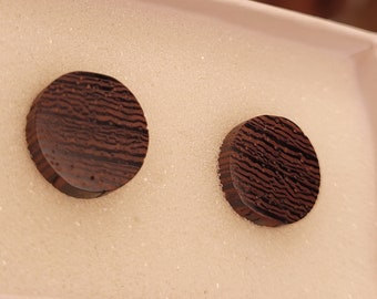 Wenge Wood Stud Earrings, Wood Earrings for Women, Lightweight Earrings, Wooden Jewelry