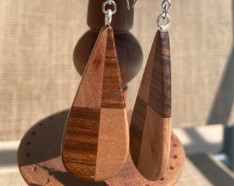 Wood Earrings for Women, Wood Dangle Earrings, Wooden Earrings, Lightweight Earrings, Wooden Jewelry