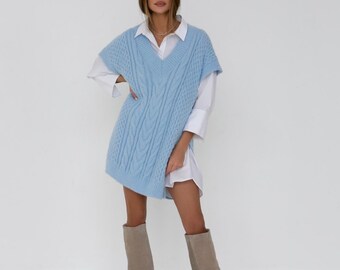 Long knit shop vest