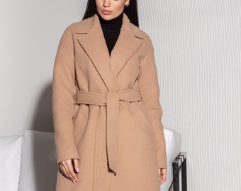 caramel wrap coat