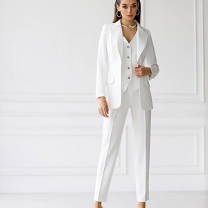 Office Pantsuit 3pc, Formal Slim Fit Pantsuit for Women, Work-to ...