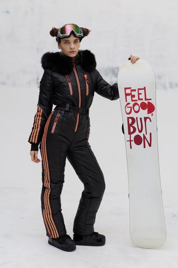 Ski Suit With Reflective Tape Women's Ski Suit Zip Etsy