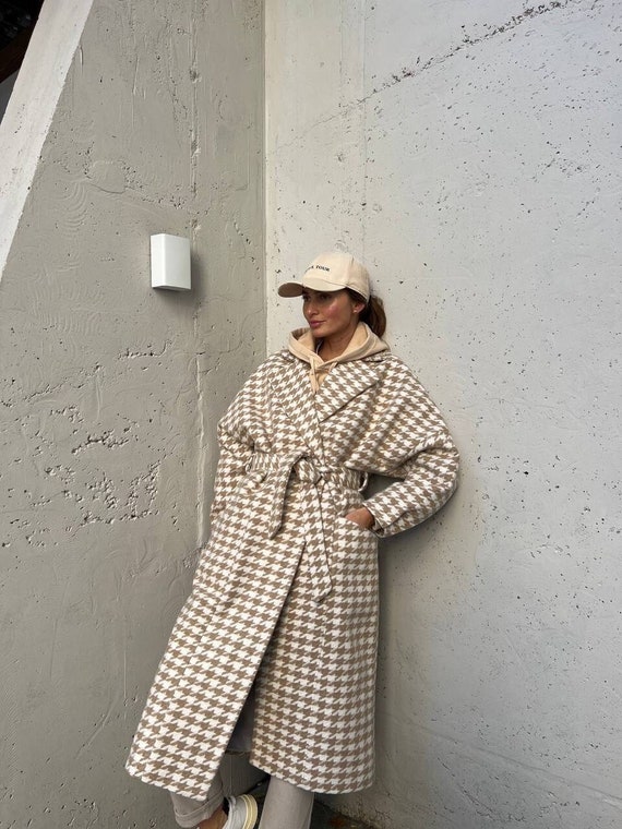 Tweed top wrap coat